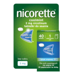 Nicorette Coolmint, 2 mg, 40 tabletek do ssania