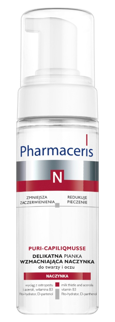 Pharmaceris N , Puri - Capiliqmusse Pianka , delikatna pianka wzmacniająca naczynka , 150 ml