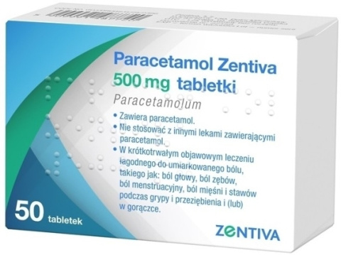 Paracetamol , Zentiva , 500 mg , 50 tabletek