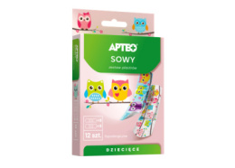 Apteo Care Plastry dla dzieci , sowy , 12 sztuk