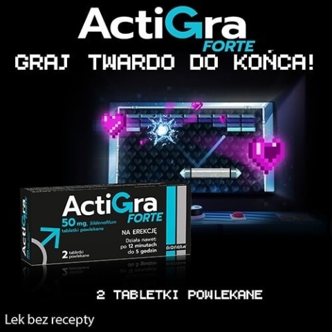 Actigra Forte , 50 mg tabletki powlekane , 2 tabletki
