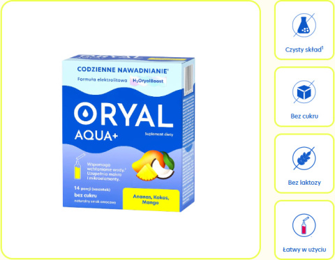 Oryal Aqua , smak ananas-kokos-mango , 14 saszetek Oryal Aqua , smak ananas-kokos-mango , 14 saszetek