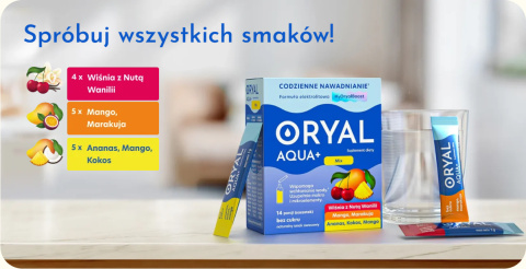 Oryal Aqua + , Mix smaków , 14 saszetek Oryal Aqua + , Mix smaków , 14 saszetek
